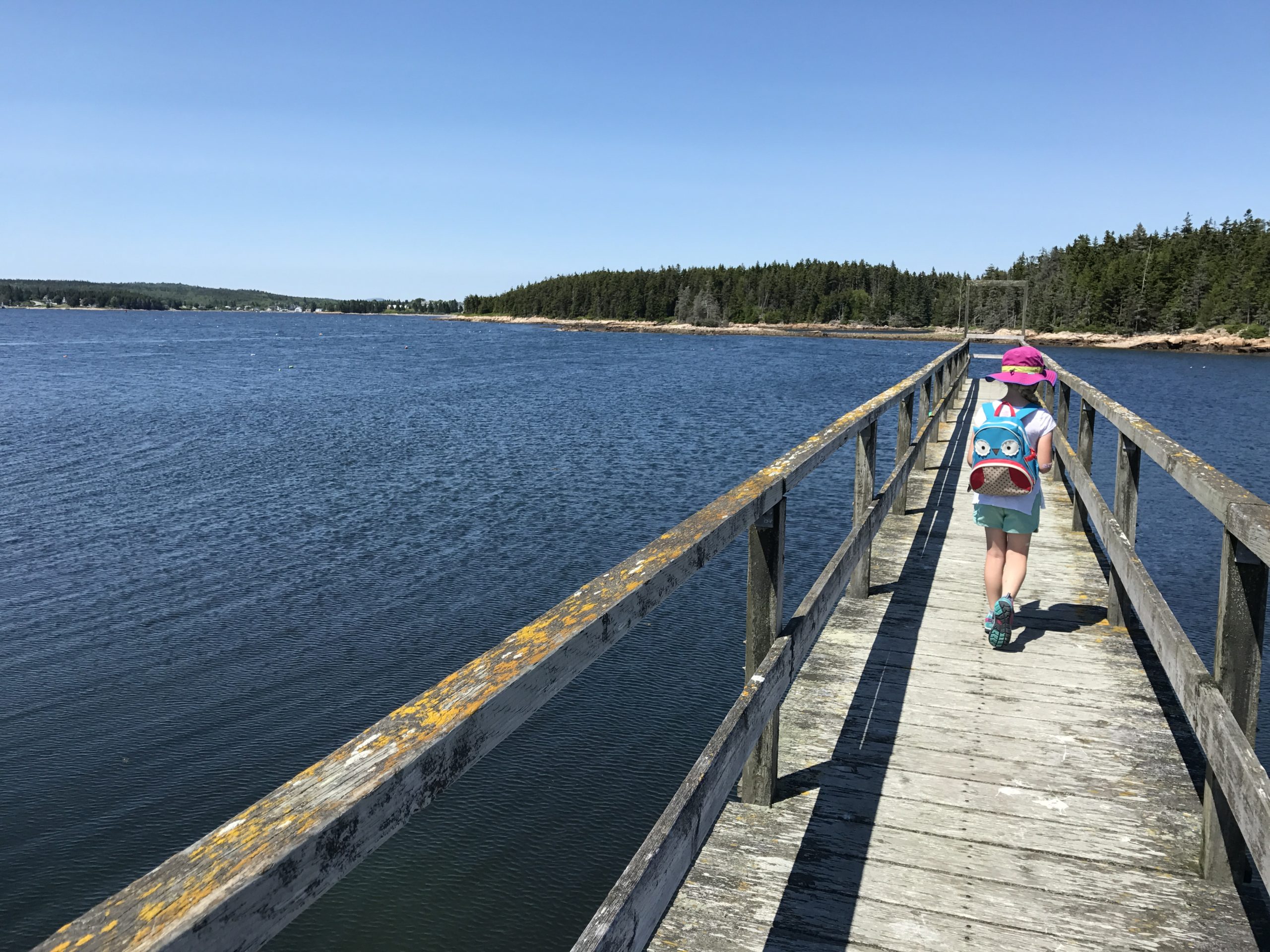 Girl Walking On Pier Schoodic Peninsula Things To Do Acadia National Park