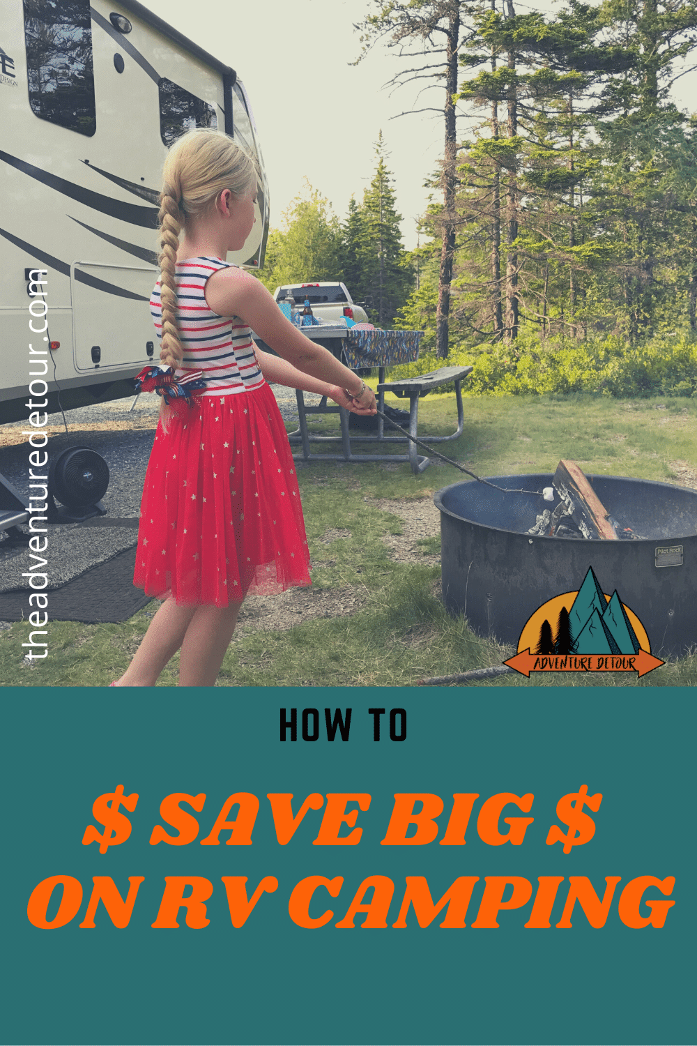 Girl Roasting Marshmallows In Campsite Save Big On RV Camping