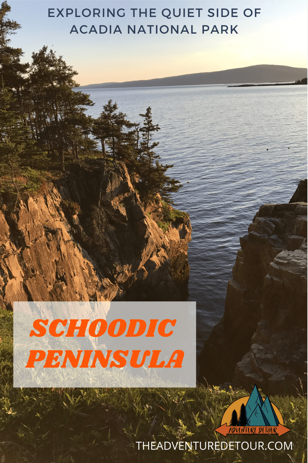 Rocky Cliff At Sunset Schoodic Peninsula Acadia National Park
