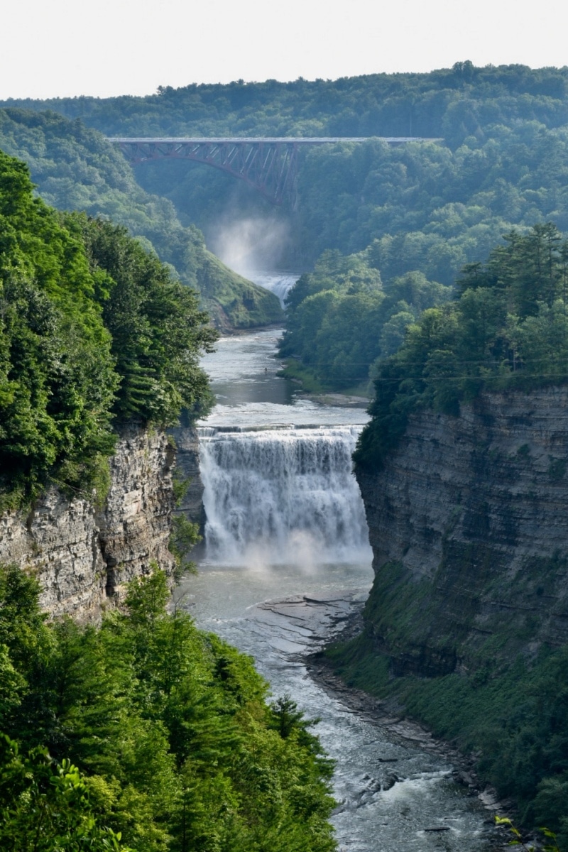 Inspiration Point View Of Waterfalls Letchworth Park Corning NY Finger Lakes