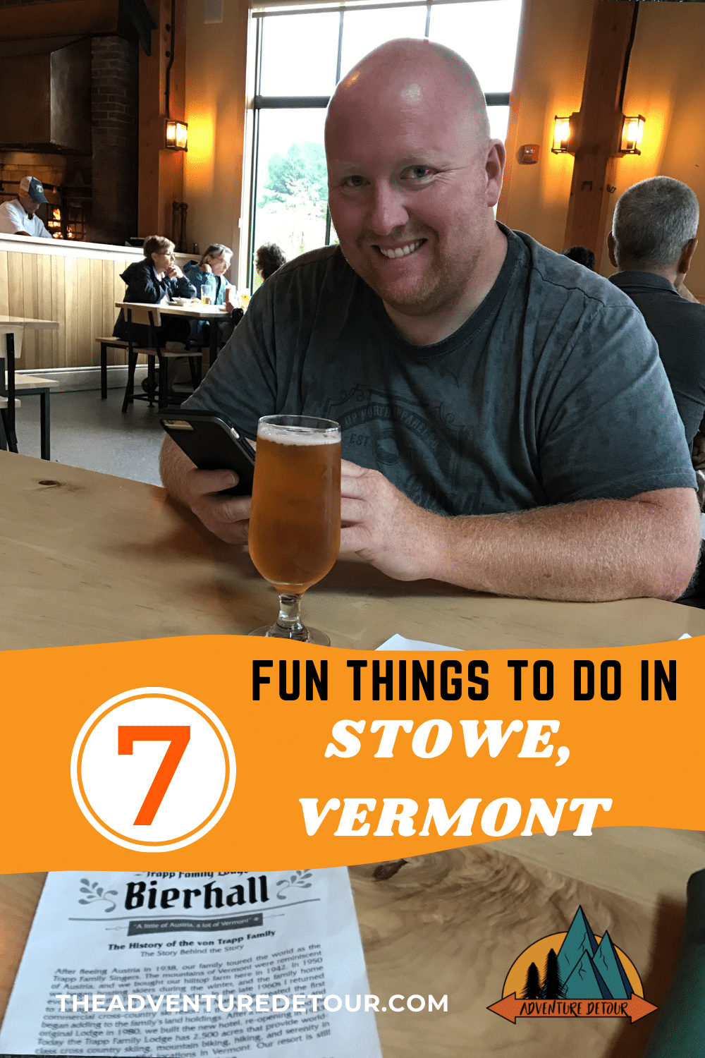 Man Drinking Beer At Von Trapp Brewery Things To Do Near Stowe Vermont