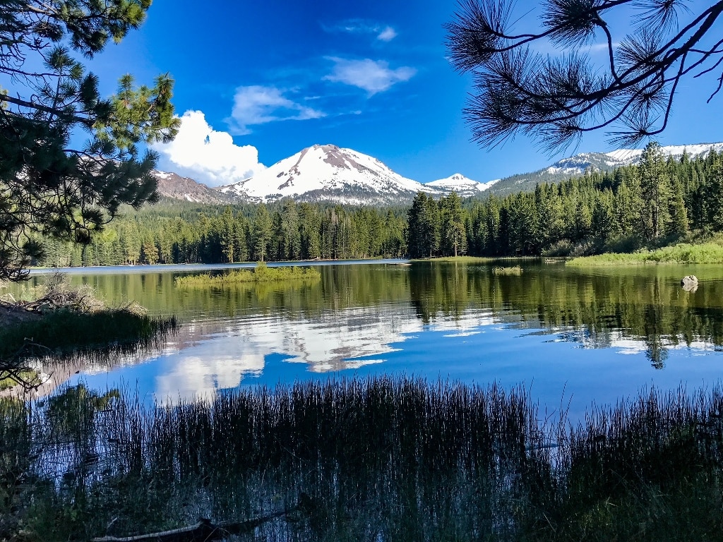 Snowy Mountain and Lake in Lassen Least Visited National Park Ideas To Avoid Crowds