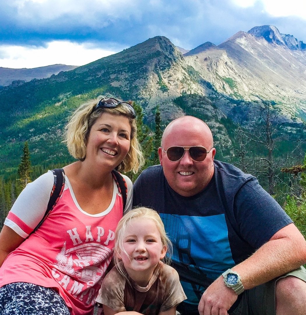 Full-Time RV Family In Front Of Mountains