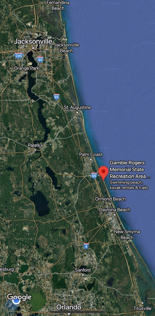 Gamble Rogers Map - RV Camping Florida State Park: Florida Beach Camping