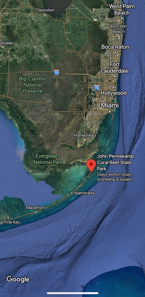 John Pennekamp Map - RV Camping Florida State Park: Florida Beach Camping