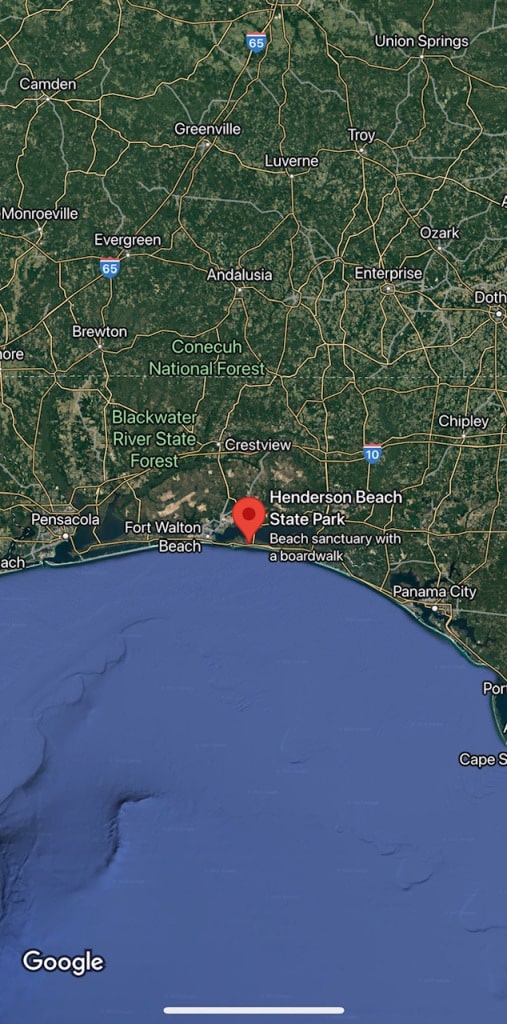 Map Of Henderson Beach - RV Camping Florida State Park: Florida Beach Camping