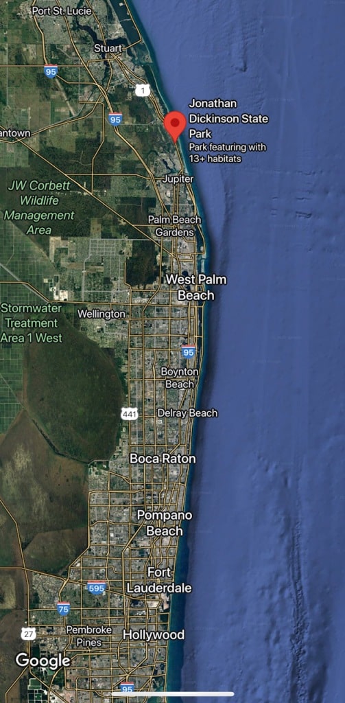 Jonathan Dickinson Map - RV Camping Florida State Park: Florida Beach Camping