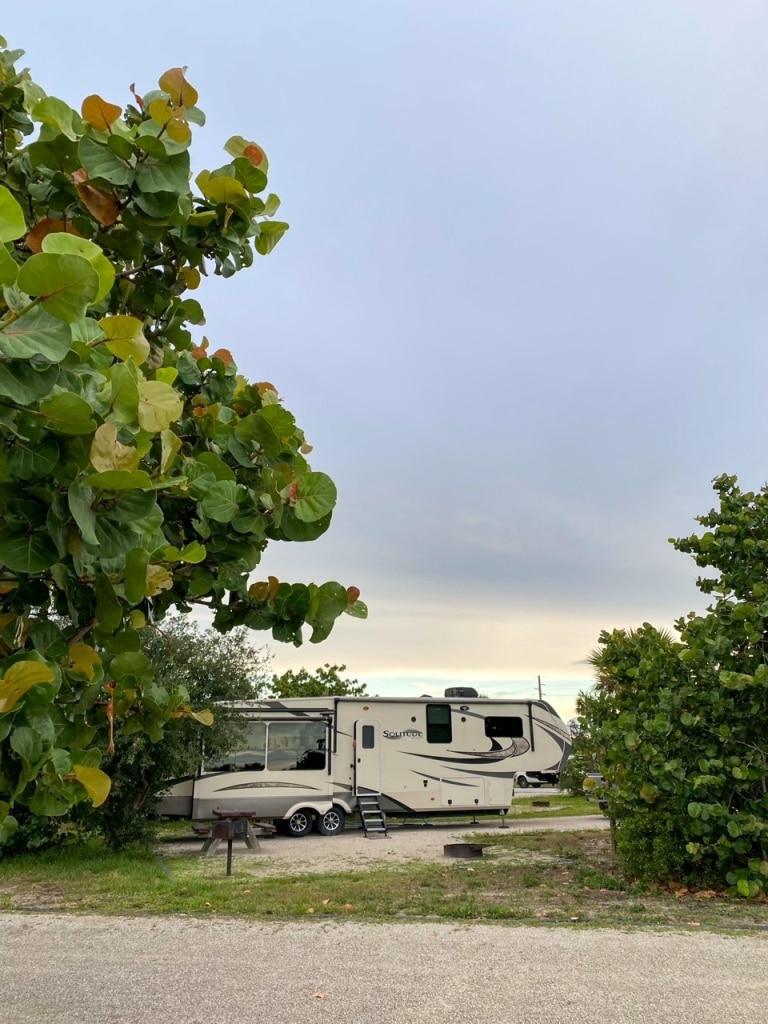 RV campsites in a Florida state park - cheap RV living