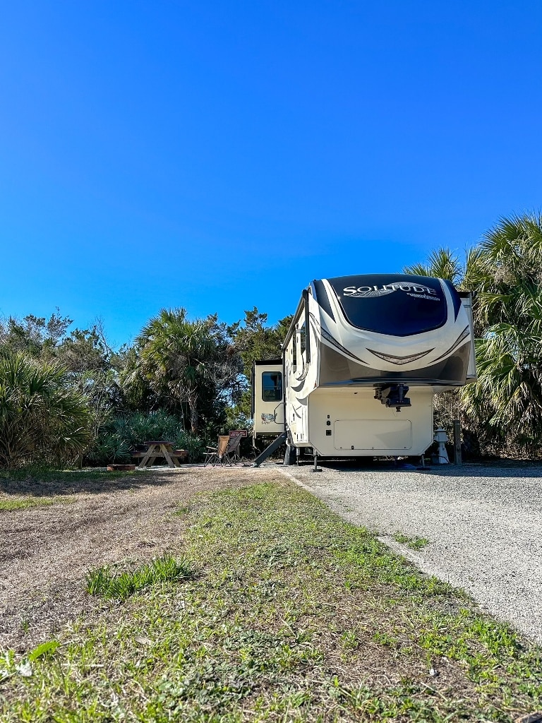 RV camping in a state park - how people afford full time RV living