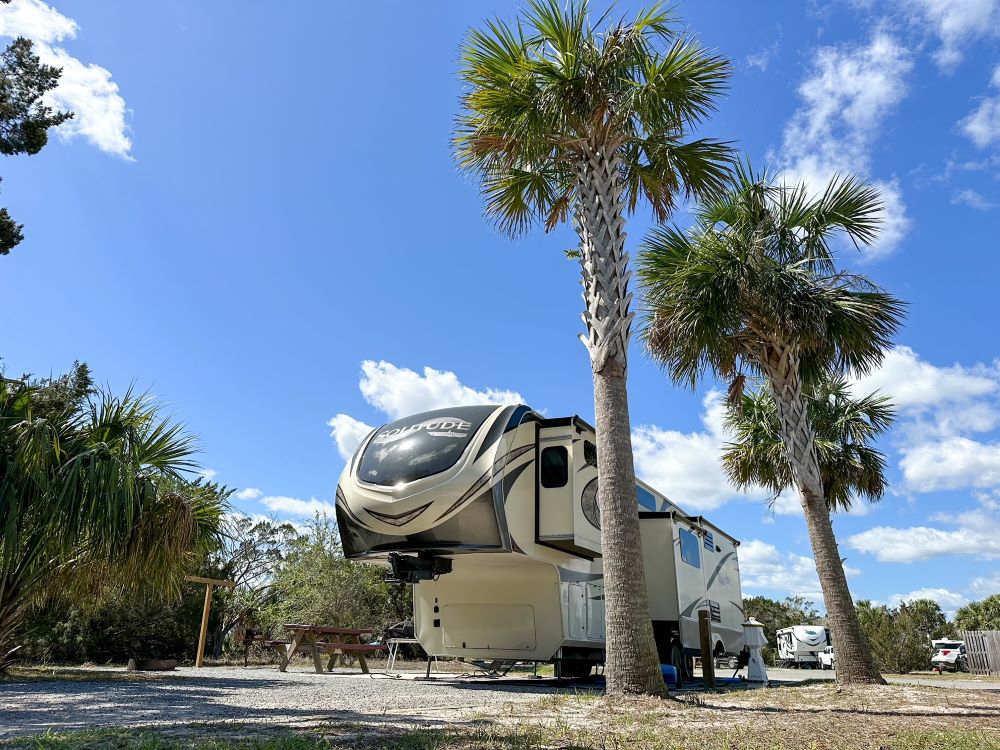 RV state park camping with palm trees - Best RV for the full time RV lifestyle