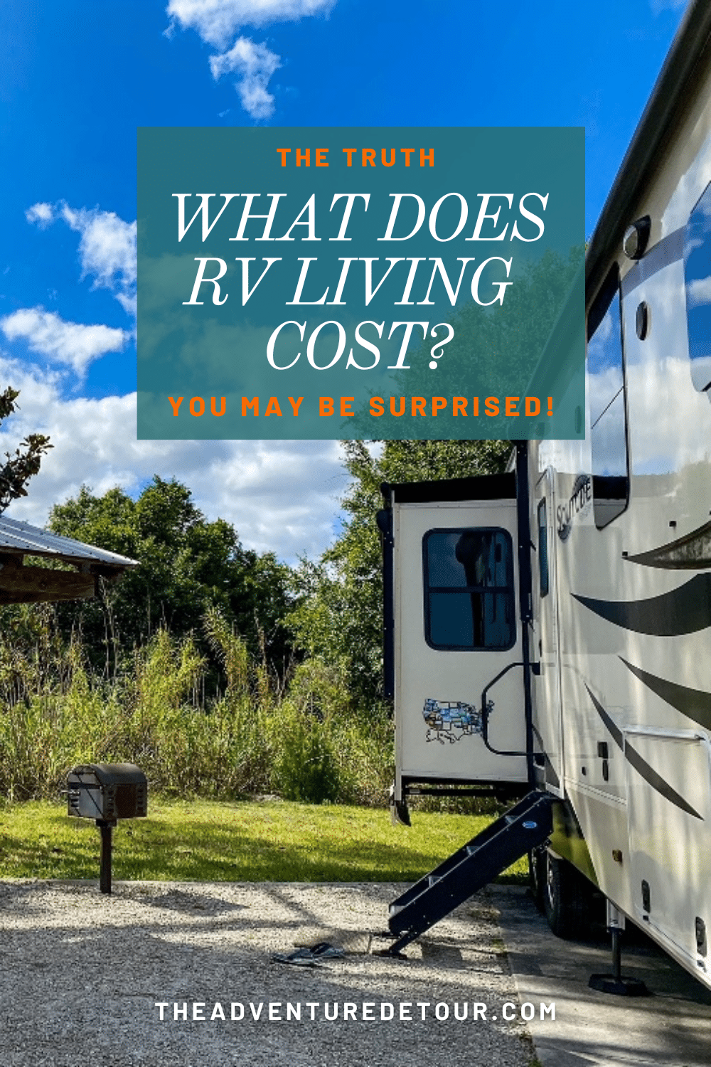 RV in campsite - cost of RV living