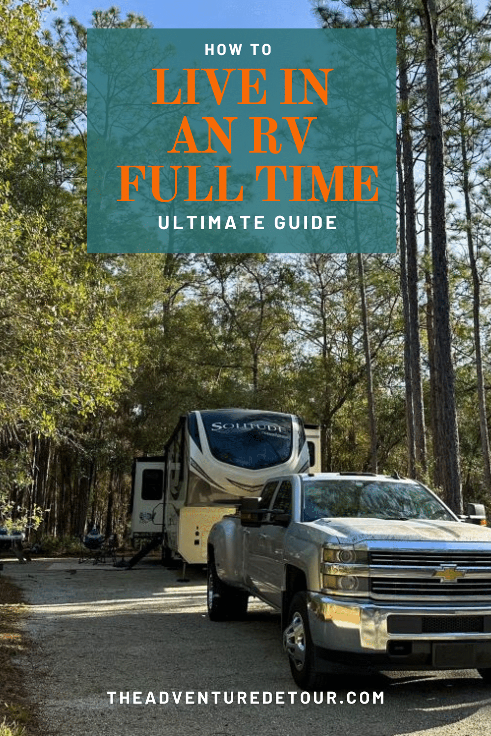 RV camping in a state park - RV living full time