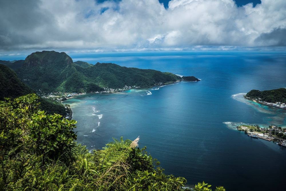 View over the island of National Park Of American Samoa - warm winter national parks